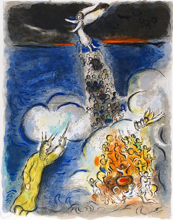 El tren cruzó el Mar Rojo del Éxodo contemporáneo de Marc Chagall Pintura al óleo